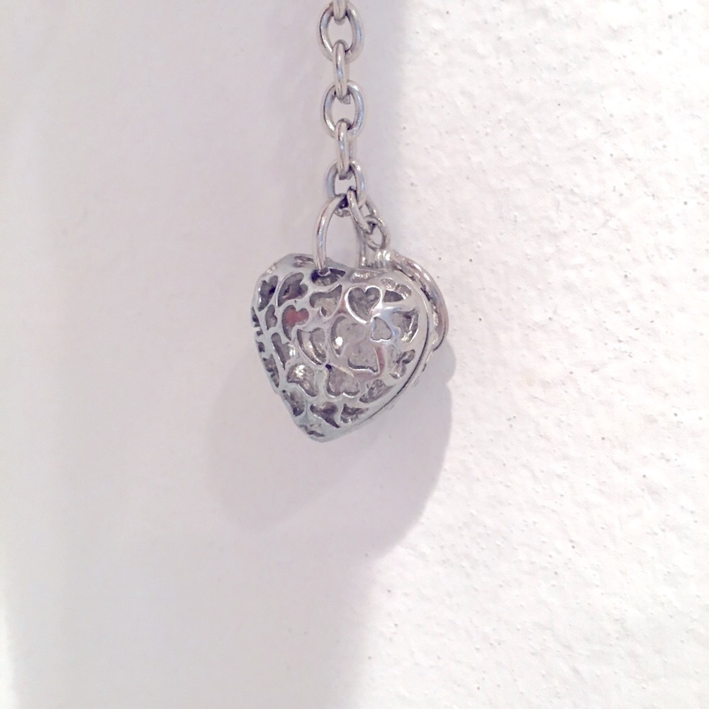 Sparkling Silver Heart Necklace with Crystal Pavé - Picture 10 of 11
